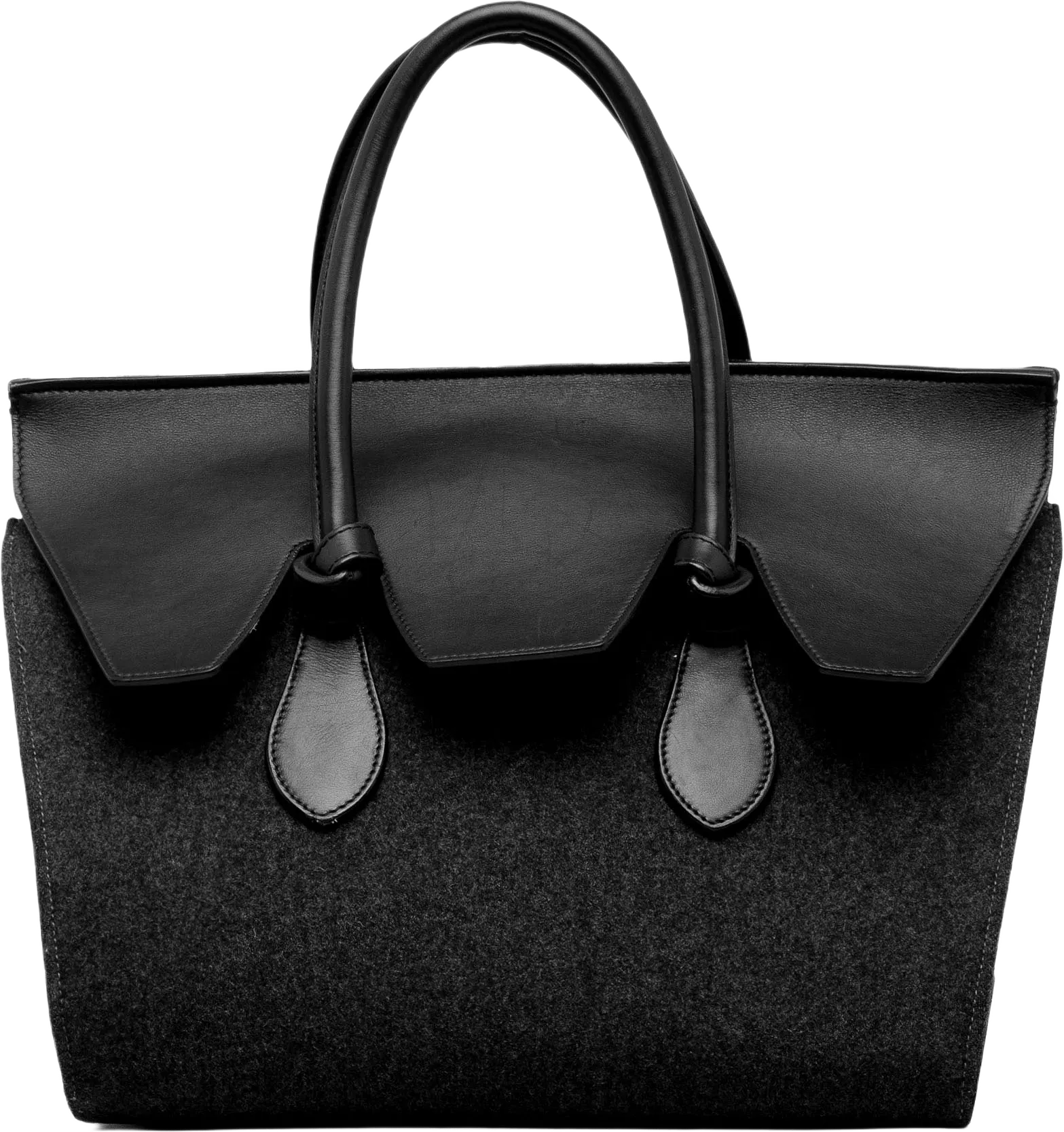 Celine Felt And Leather Tie Knot Tote