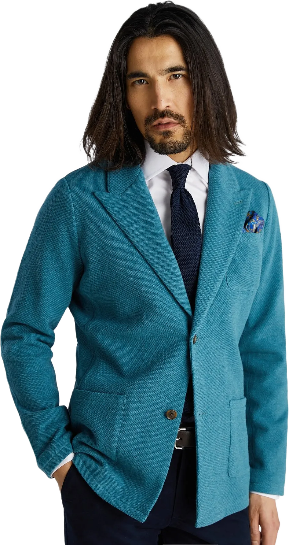 Blue Knitted Jacket