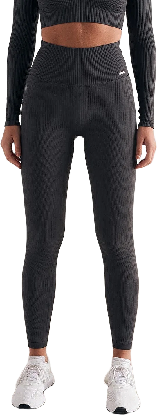 Shadow Grey Ribbed Seamless Tights