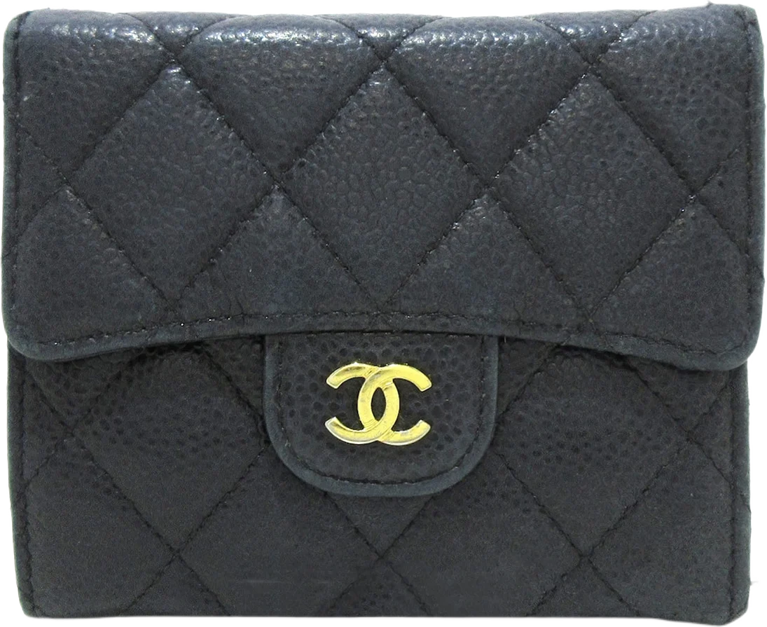 Chanel Cc Caviar Trifold Wallet