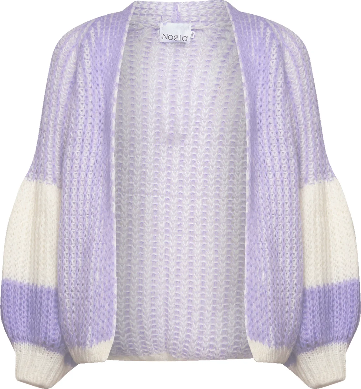 Liana Knit Cardigan - Lavender/white