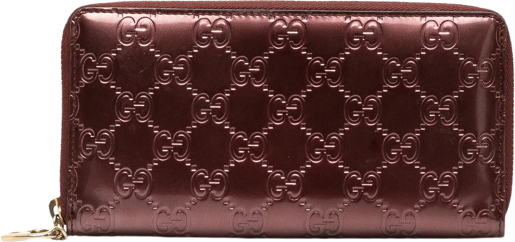 Gucci Guccissima Patent Zip Around Long Wallet