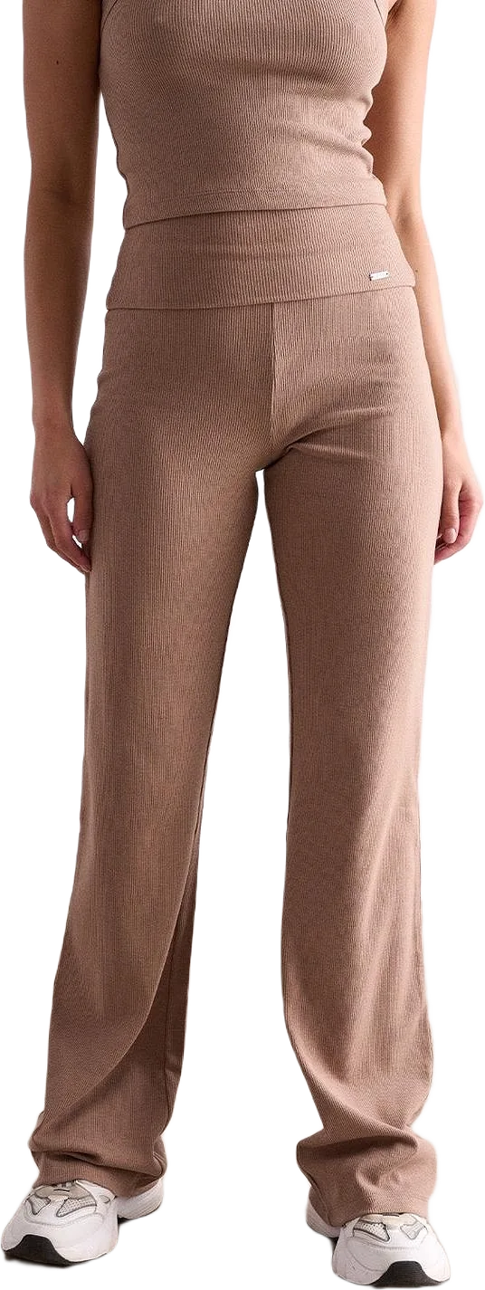 Toffee Melange Ease Ribbed Pants