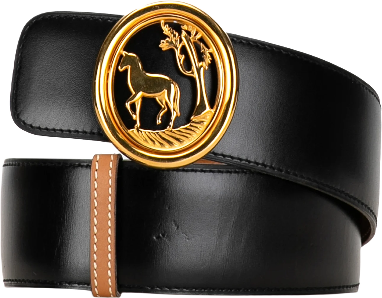 Hermès Horse Tree Emblem Leather Belt