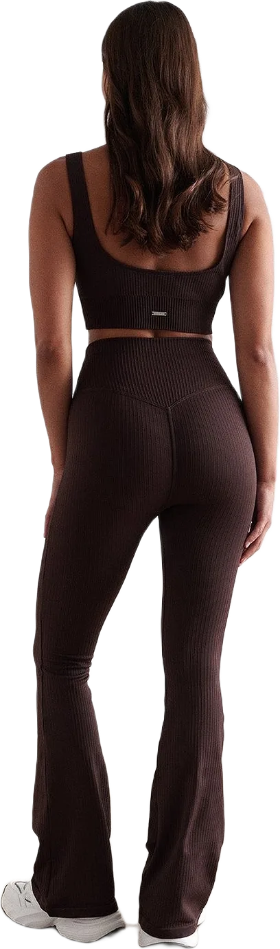 Cacao Ribbed Seamless Flare Petite Tights