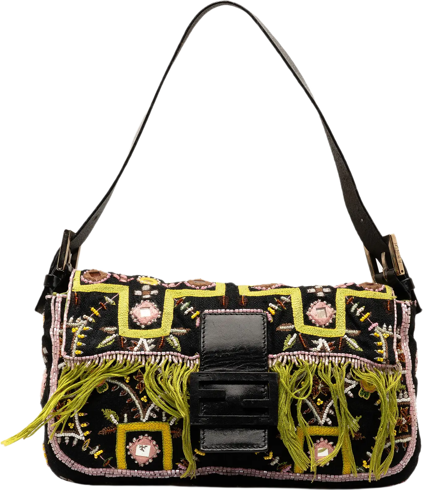 Fendi Embroidered Beaded Baguette