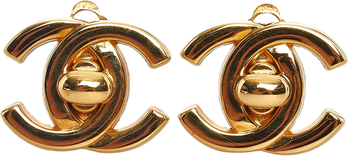 Chanel Cc Turn Lock Clip-on Earrings