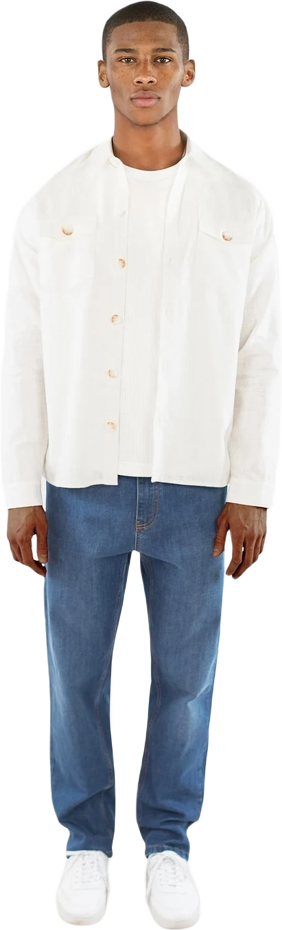 Dani Linen Overshirt - Off White