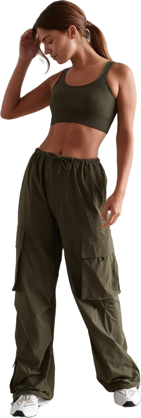 Khaki Windbreaker Parachute Pants