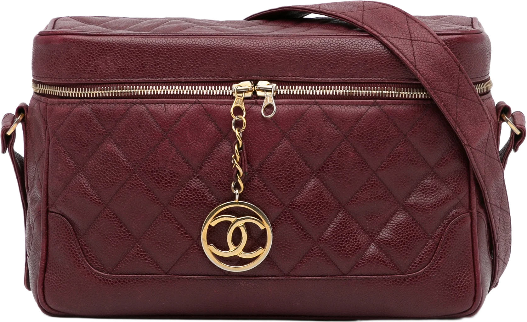 Chanel Large Quilted Caviar Zip Box Bag