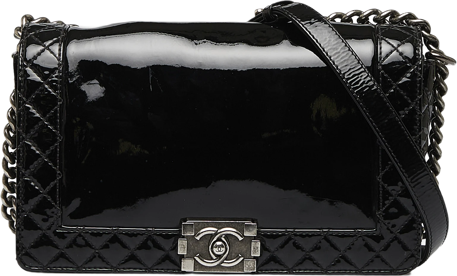 Chanel Medium Patent Reverso Boy Flap