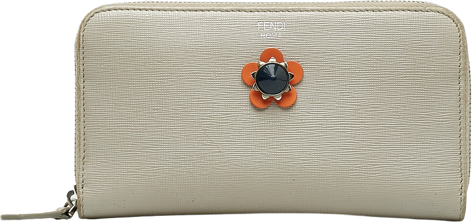 Fendi Leather Flowerland Zip Wallet