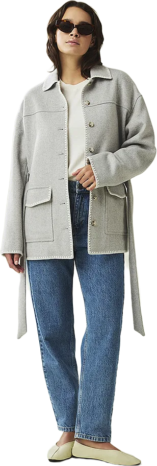 Miriam Wool Blend Blanket Stitch Jacket