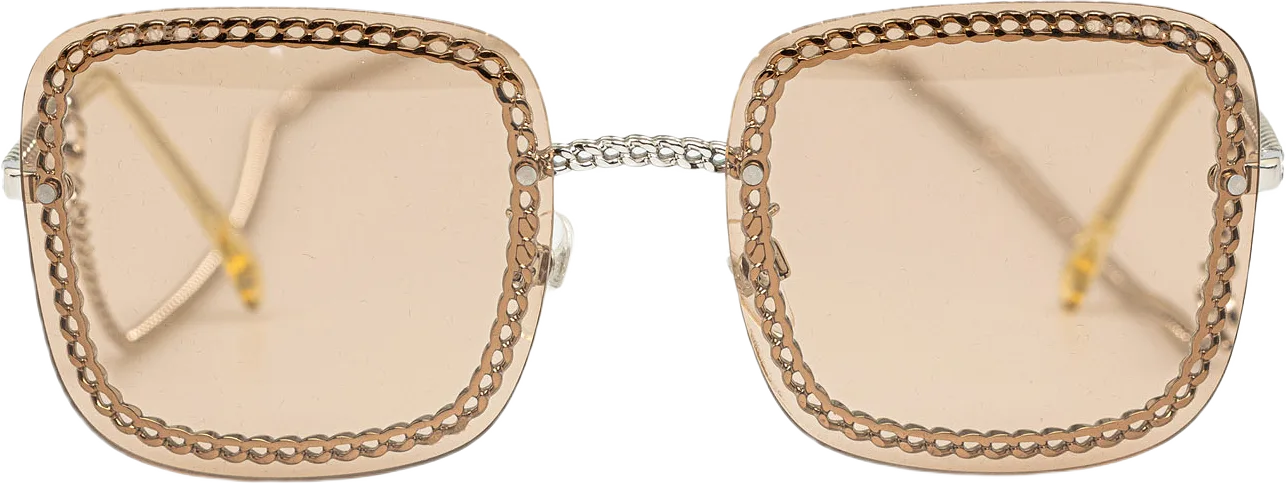 Chanel Chain-link Accent Square Sunglasses