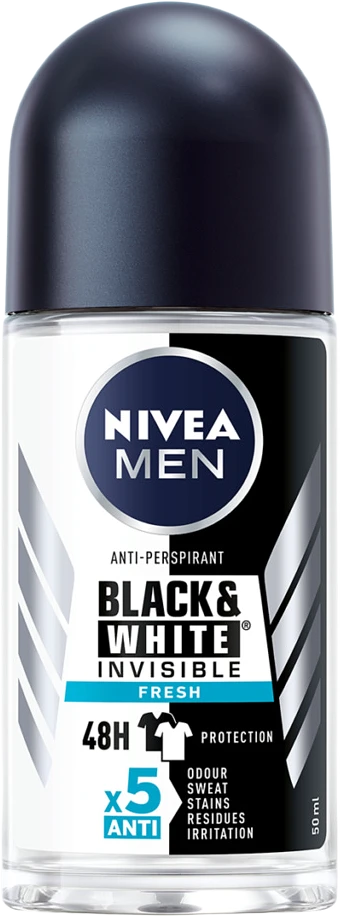 Antiperspirant Deo Roll on Black & White Fresh 50 ml NIVEA MEN