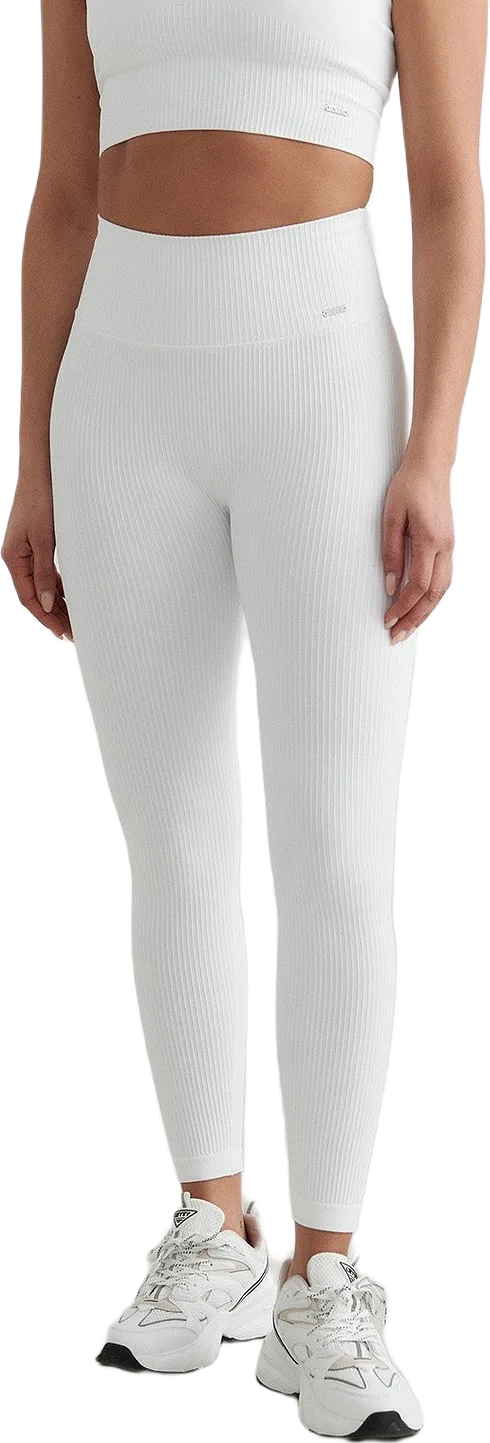 White Ribbed Seamless Tights