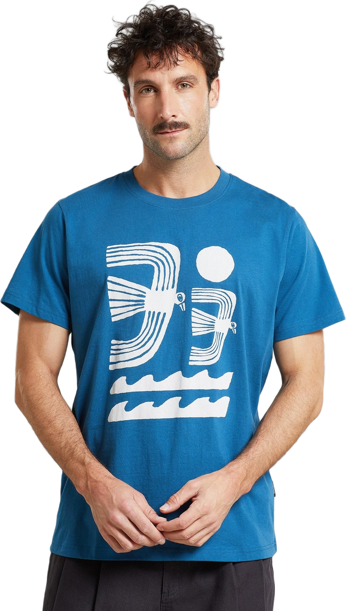 T-shirt Stockholm Seagulls And Waves Midnight Blue