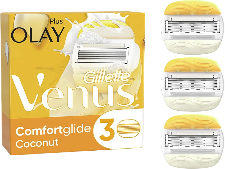 Comfortglide Coconut Plus Olay Rakblad, 3st