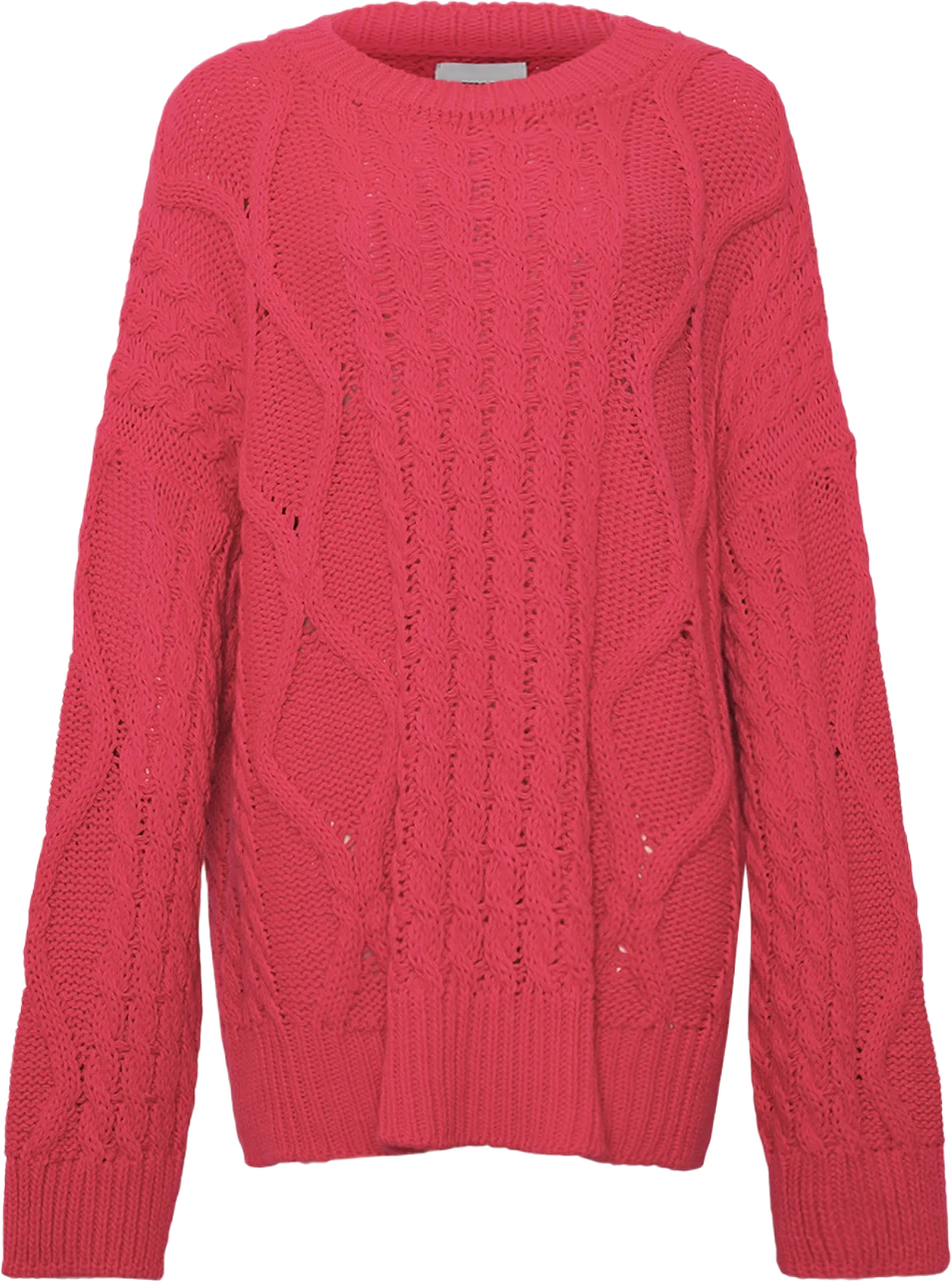 Carla, O-neck Oversized Knit - Shocking Pink