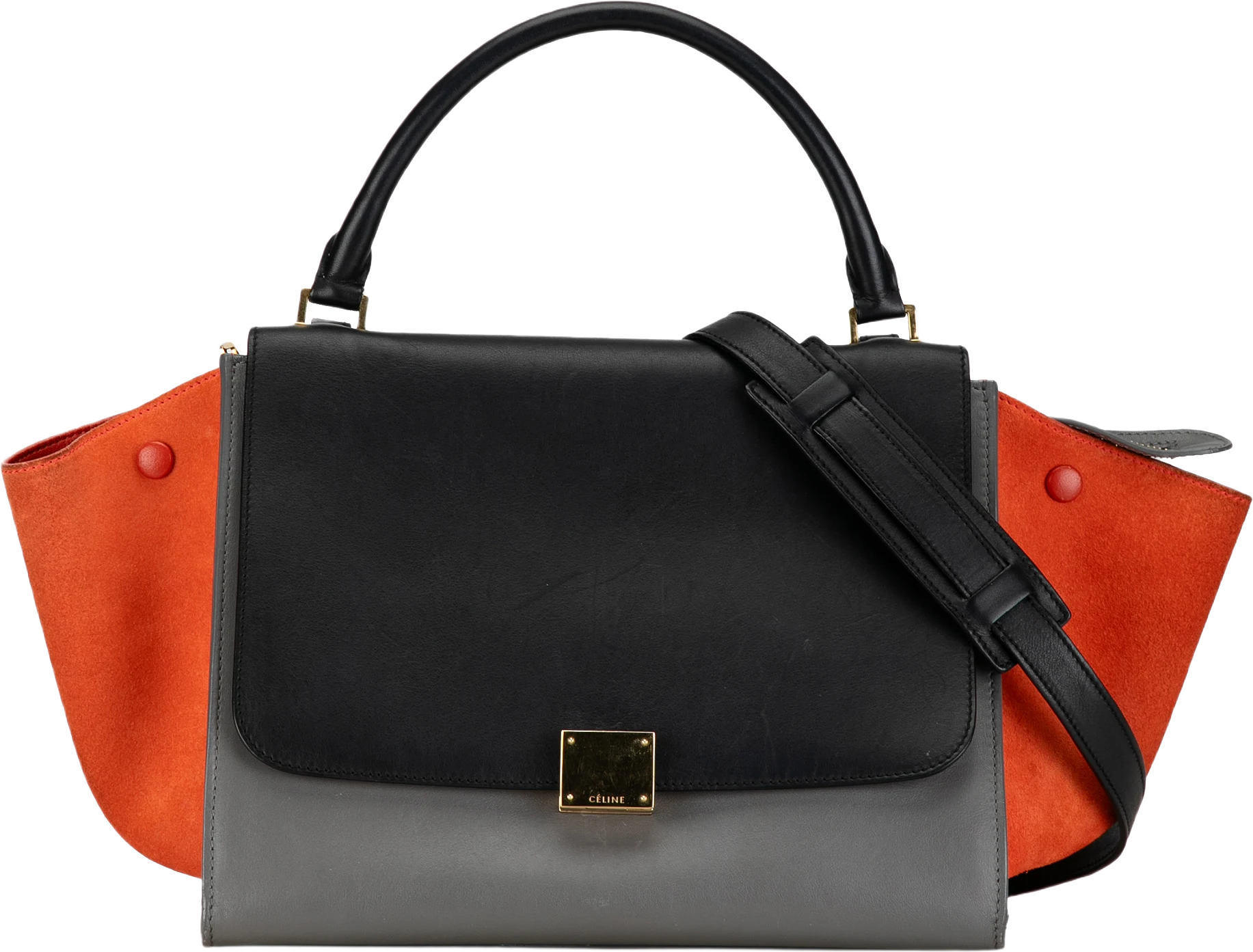 Celine Medium Tricolor Trapeze Satchel