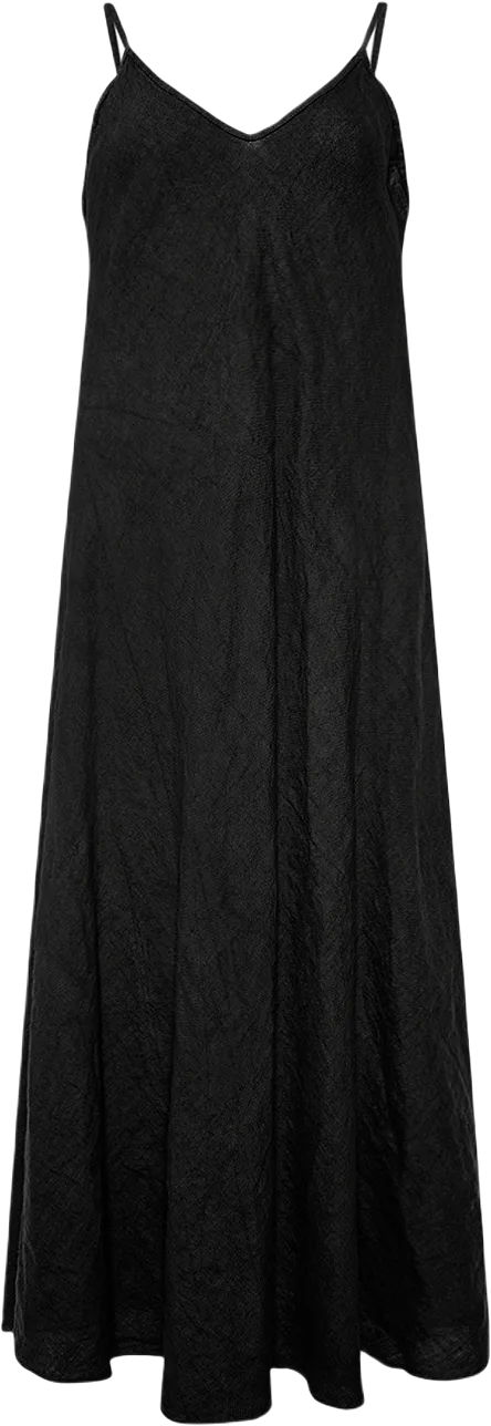 Abbelone, Long Dress, Linen - Black