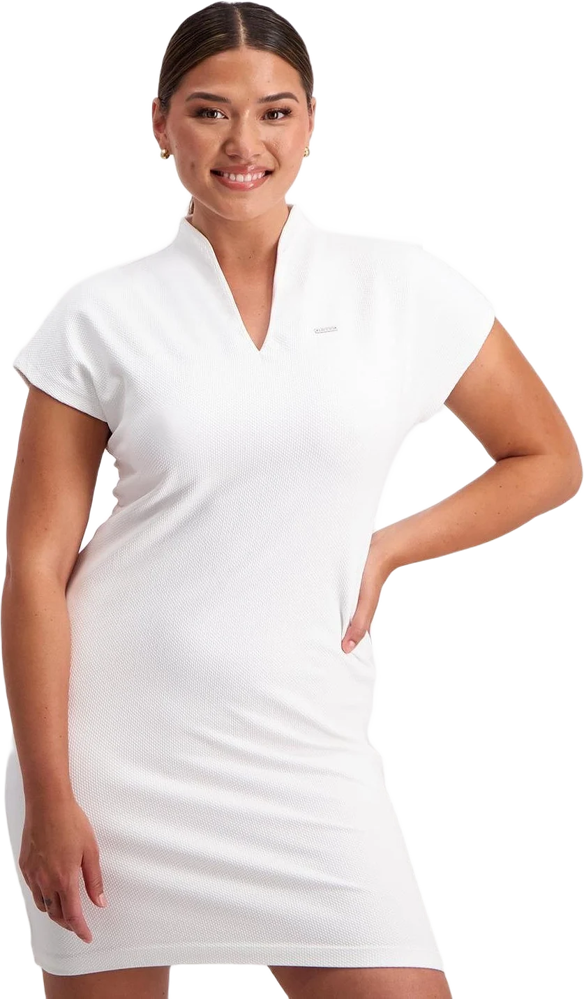 White Luxe Seamless Polo Dress