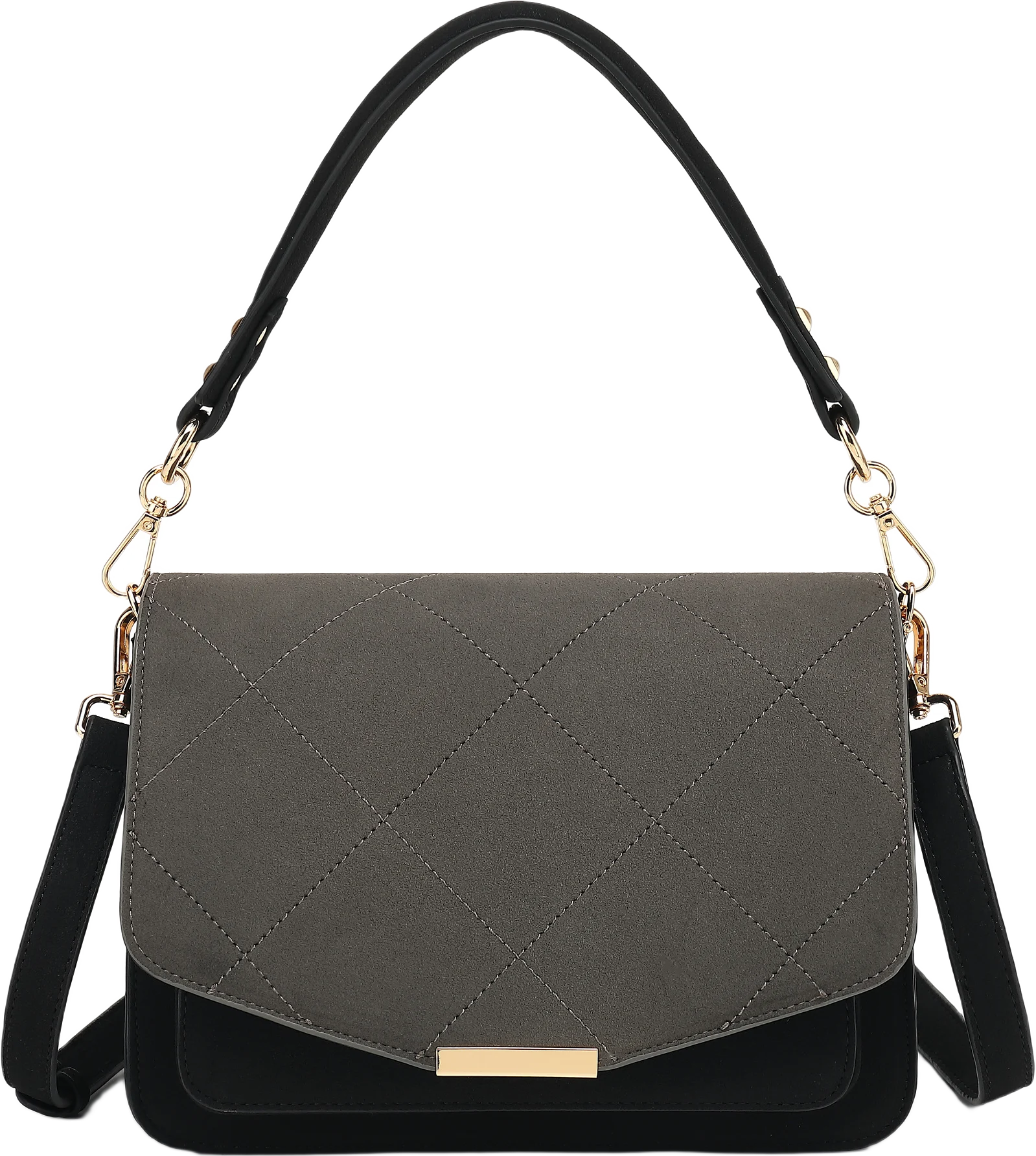 Blanca Multi Compartment Bag - Dark Grey/black