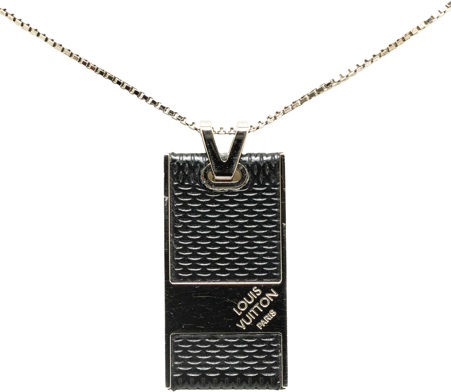Louis Vuitton Damier Graphite Pendant Necklace