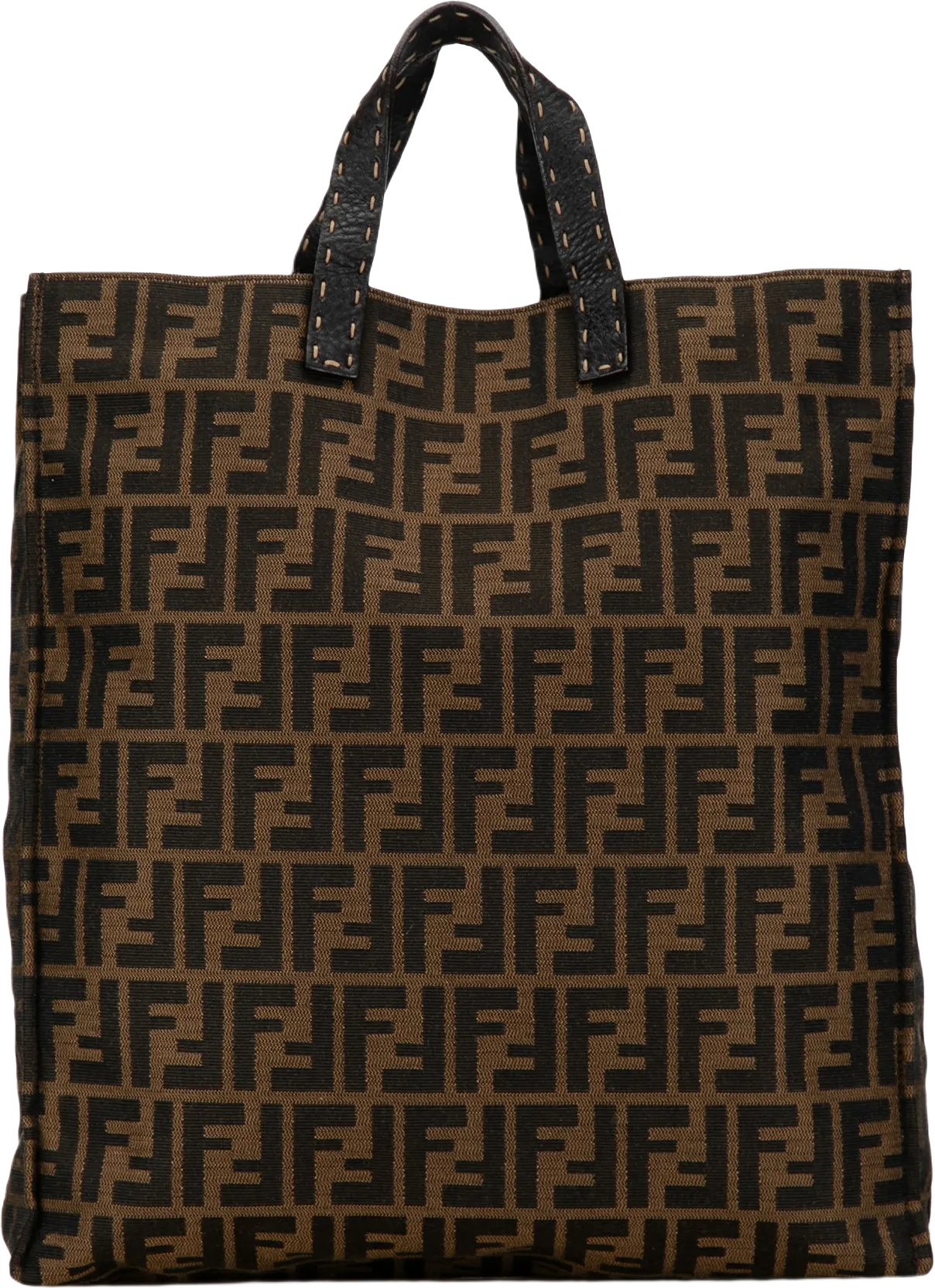 Fendi Selleria Trimmed Zucca Vertical Tote