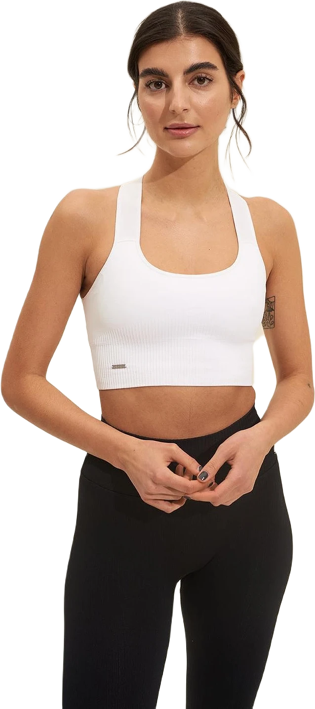 White High Support Ribbed Bra