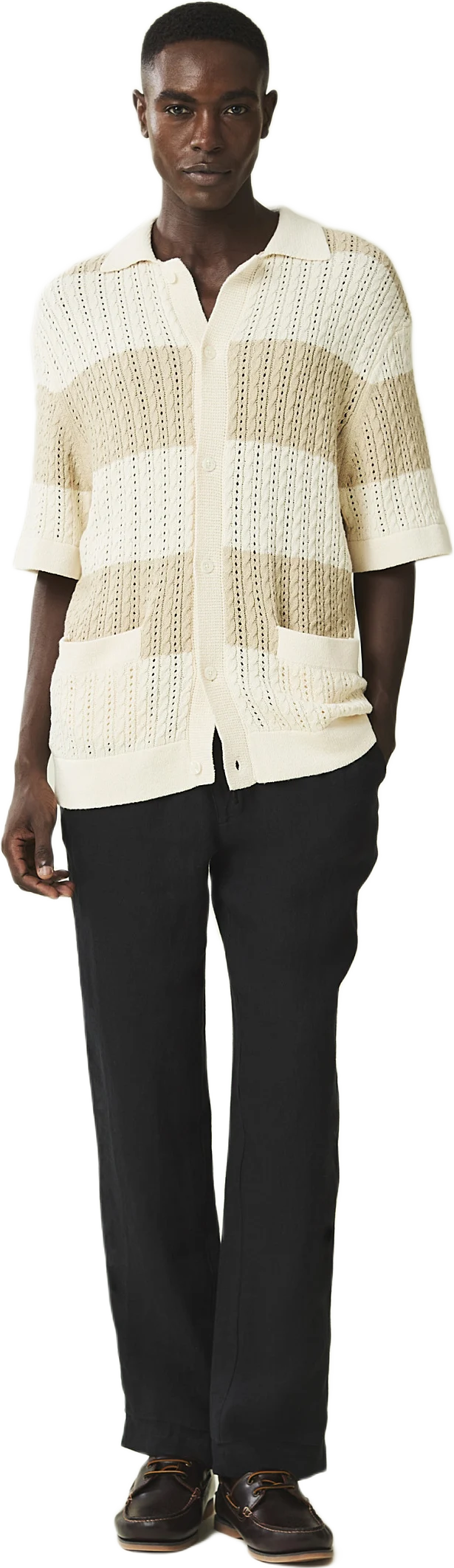 Lance Open Knit Cardigan Sweater