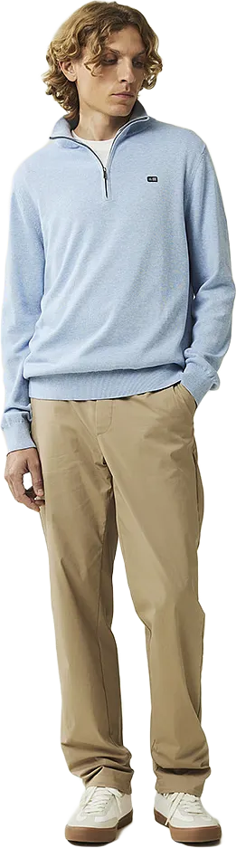 Clay Cotton Half-zip Sweater