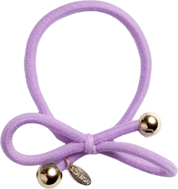 Hair Tie with Gold Bead - Lilac