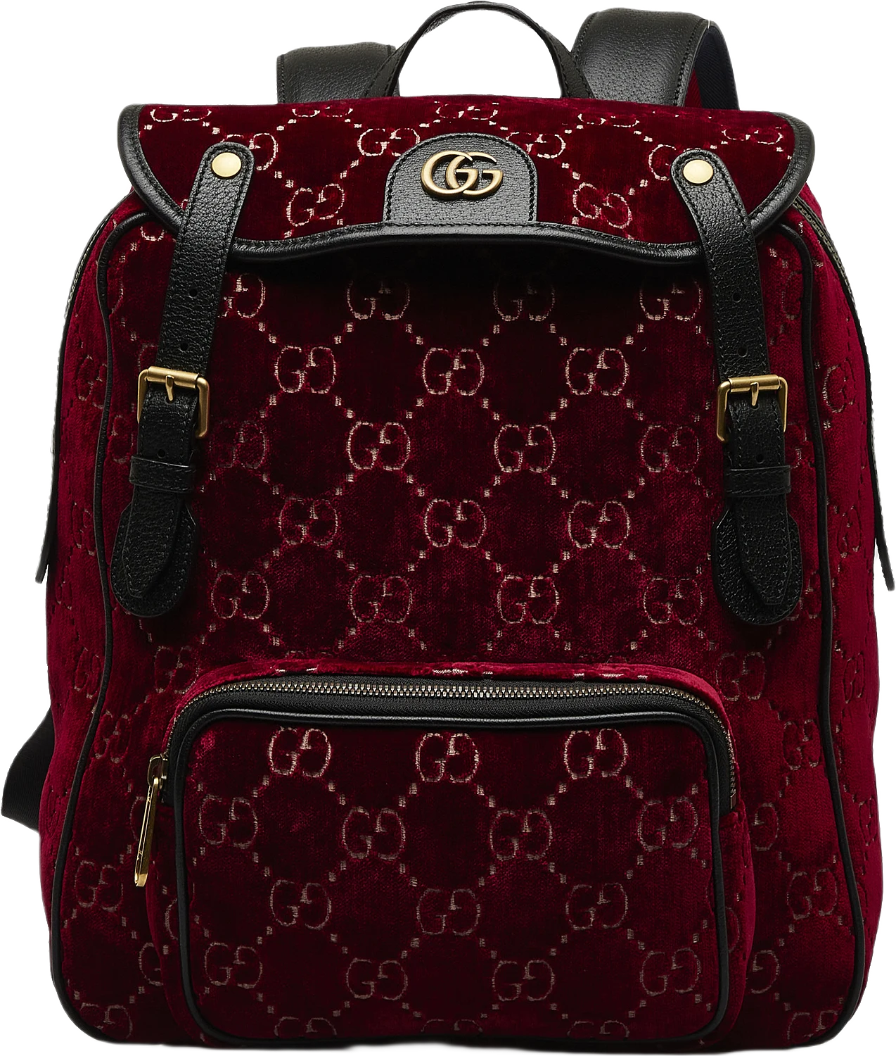 Gucci Gg Velvet Double Buckle Backpack