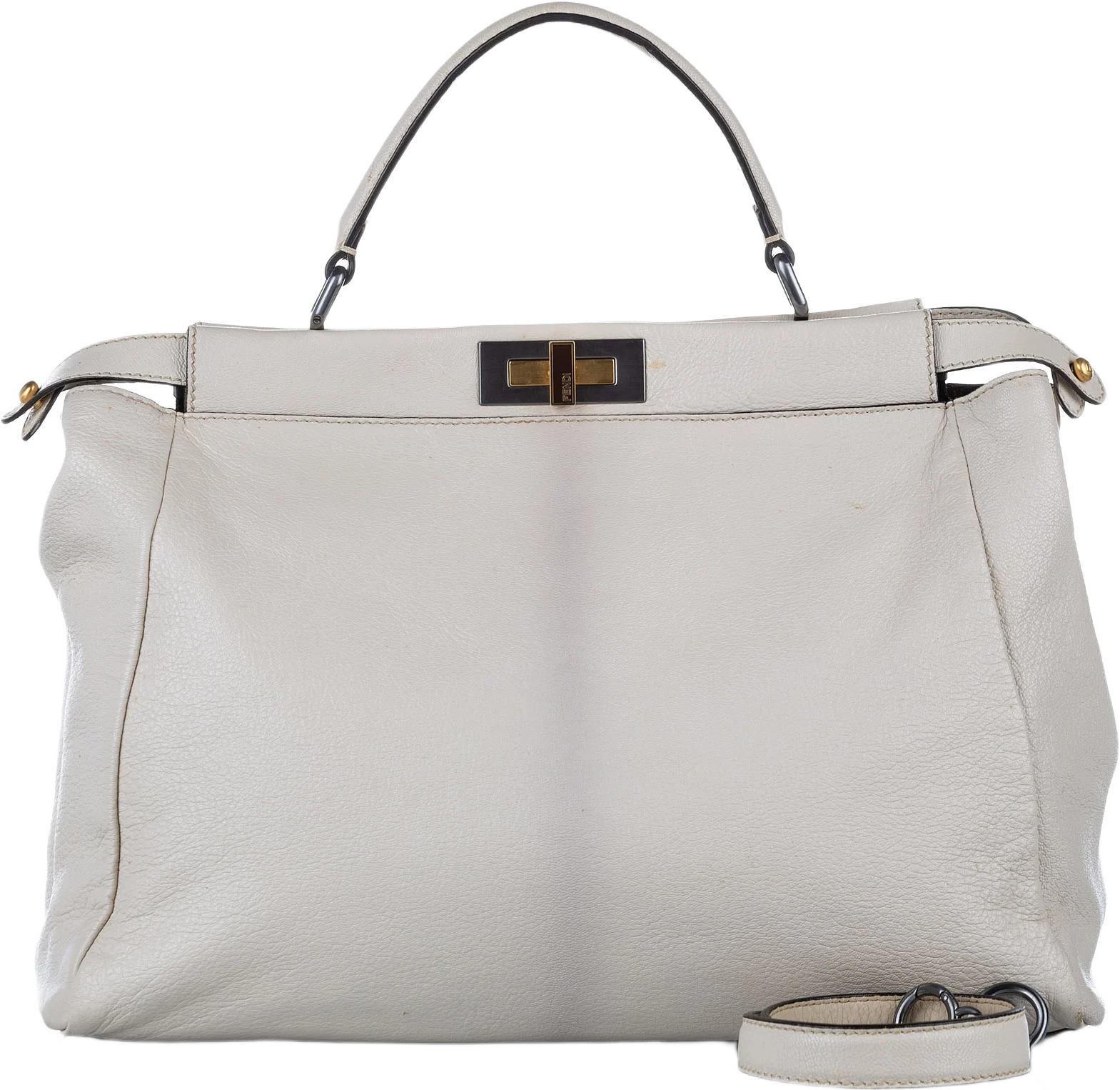 Fendi Large Peekaboo Leather Satchel