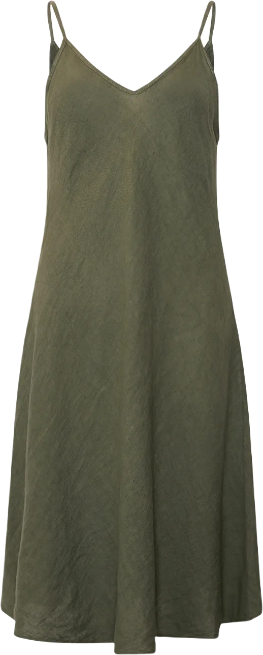 Abbelone, Midi Dress, Linen - Army