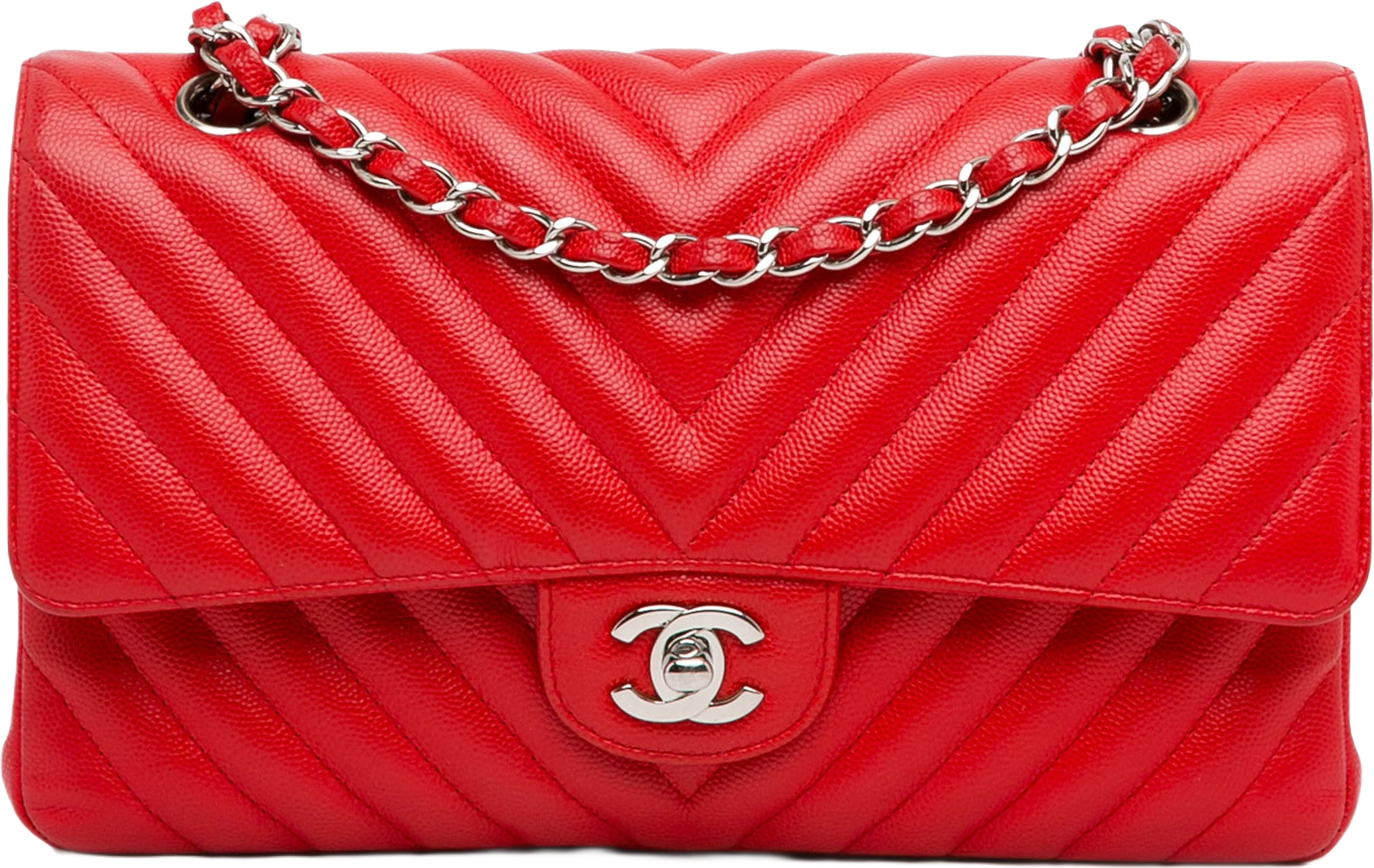 Chanel Medium Classic Chevron Caviar Double Flap