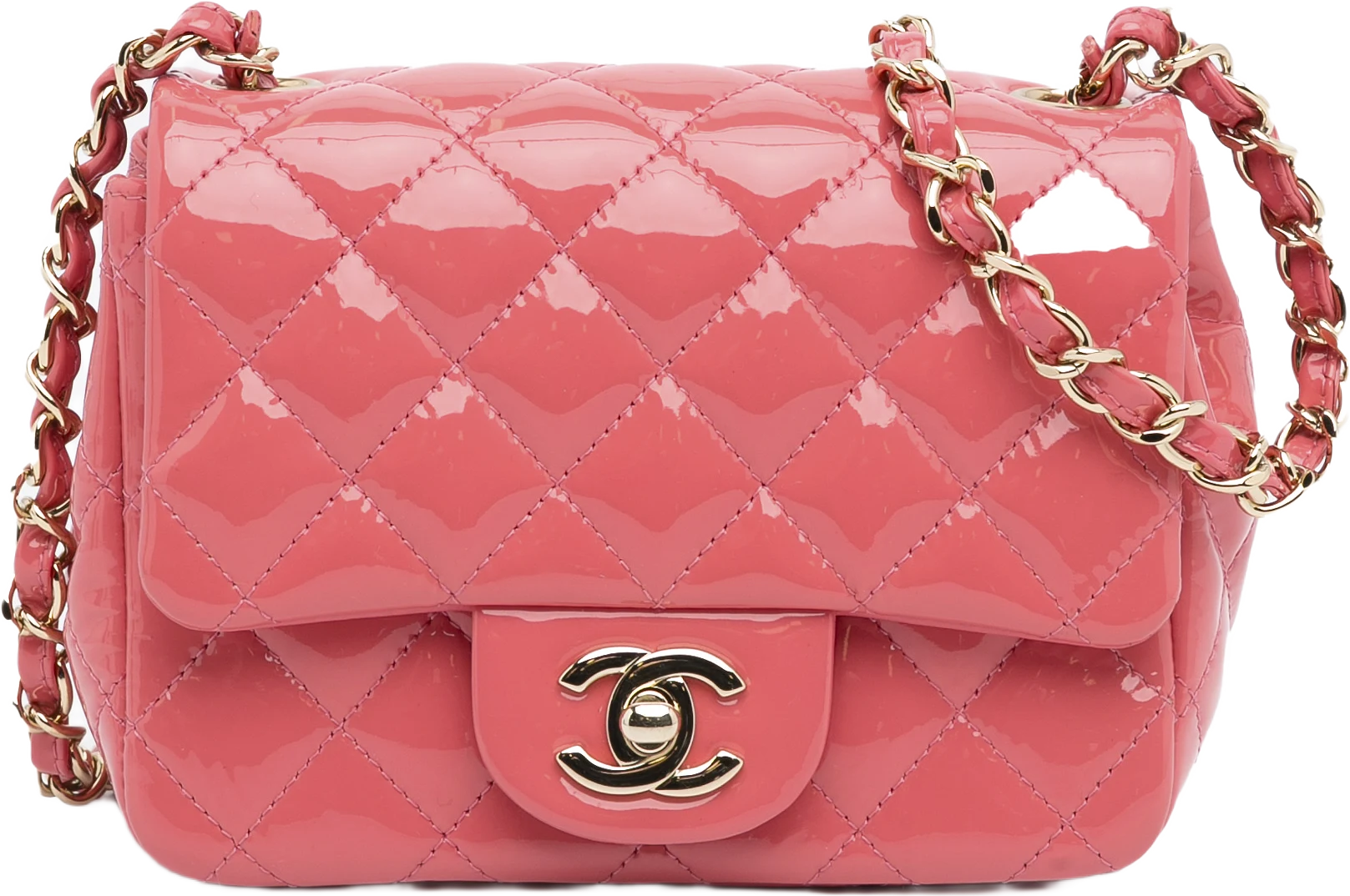 Chanel Mini Patent Classic Square Single Flap