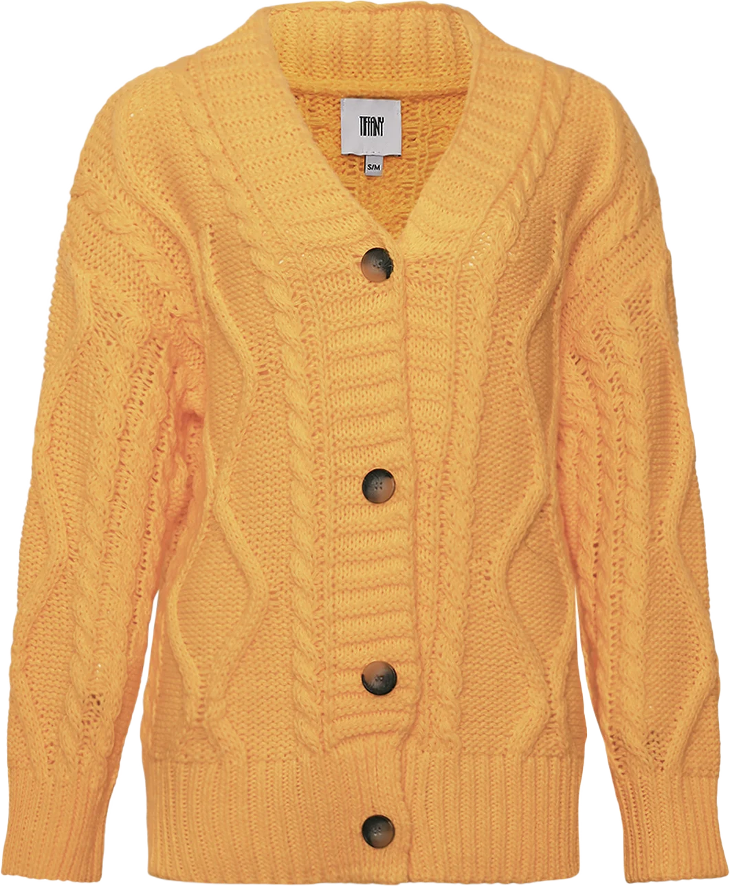 Carla, Long Cardigan Knit - Sun Yellow