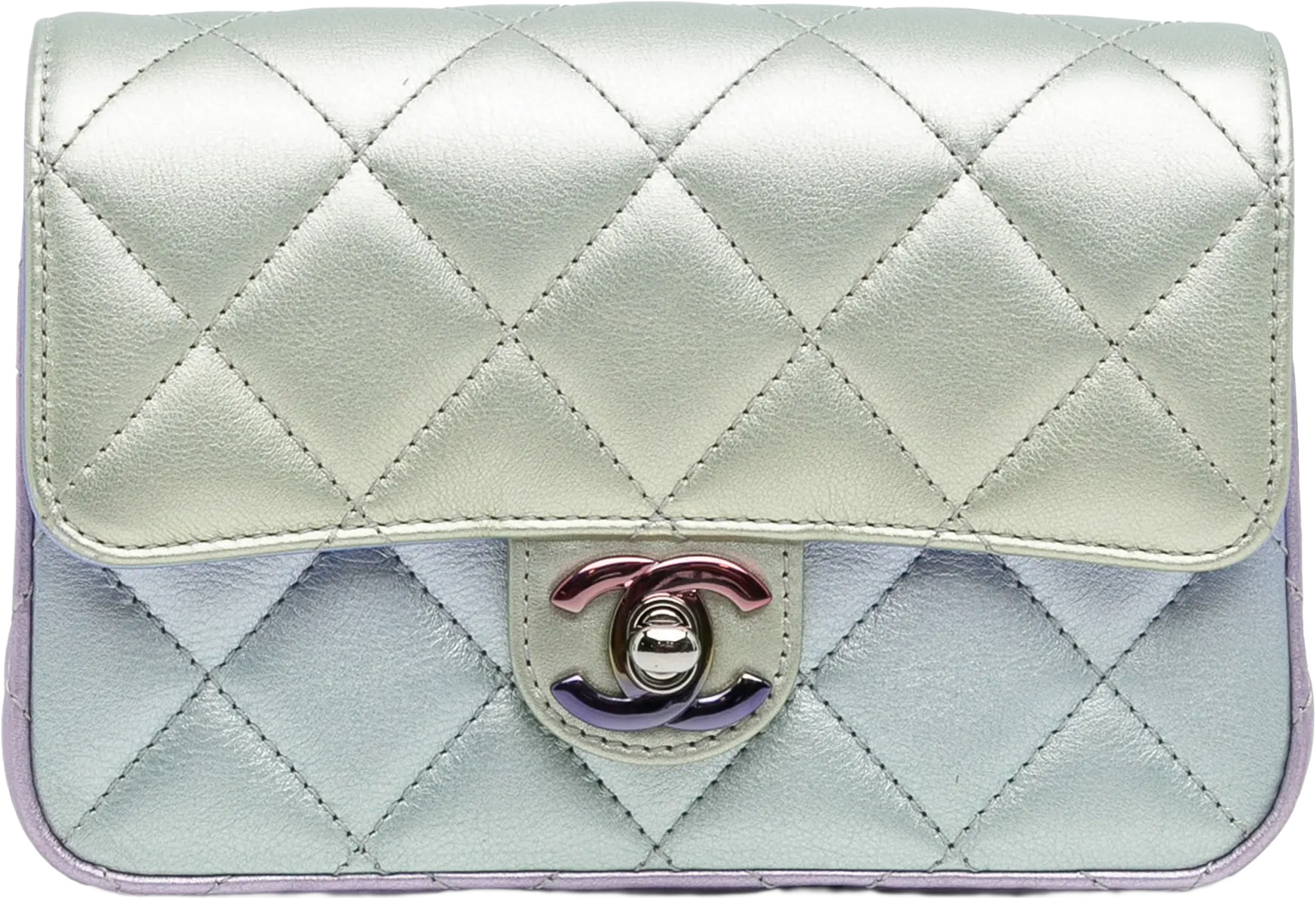 Chanel Iridescent Lambskin Wristlet Clutch Bag