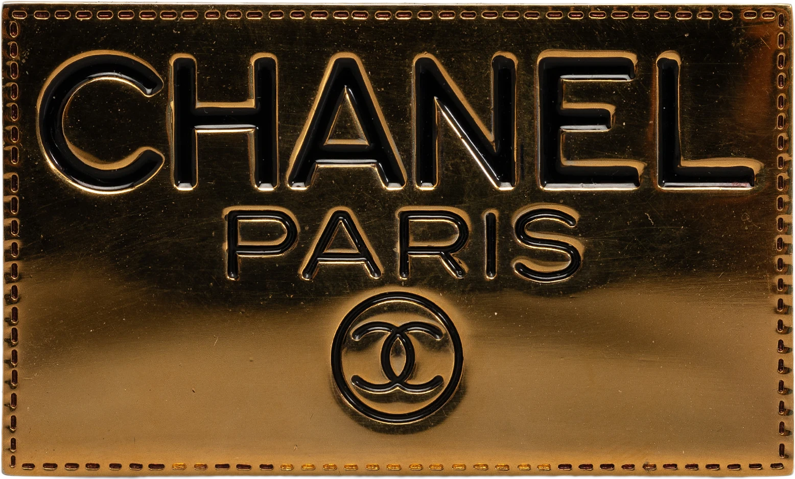 Chanel Cc Logo Plate Brooch