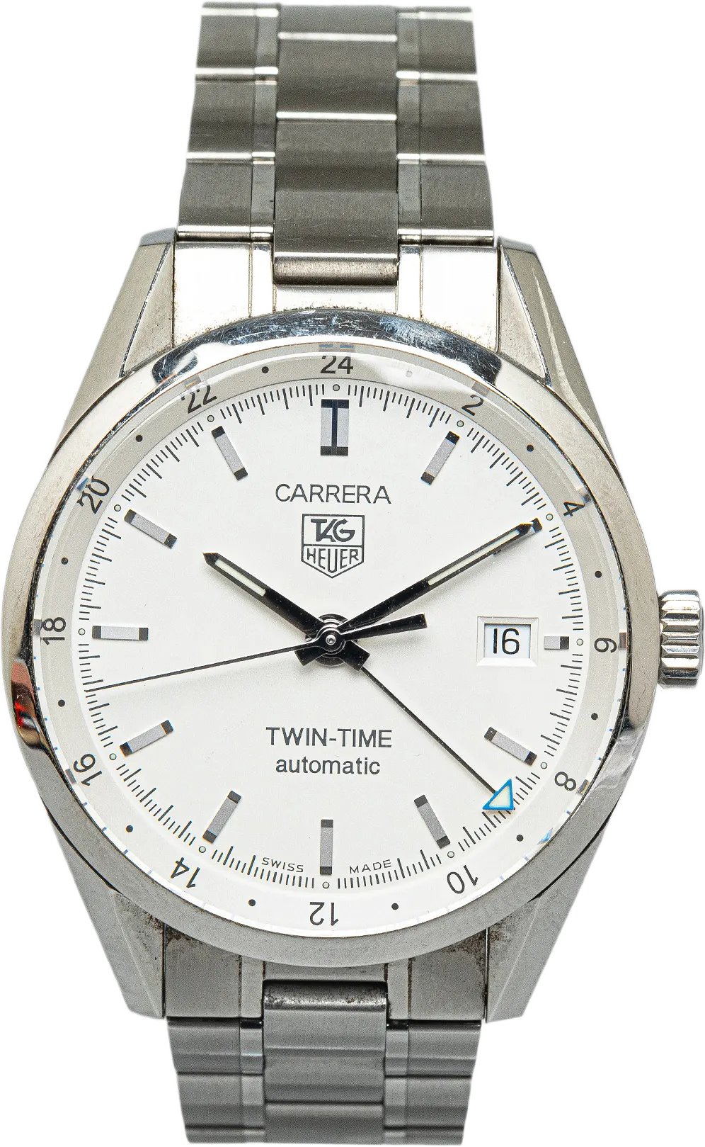 Tag Heuer Automatic Stainless Steel Carrera Twin-time Watch