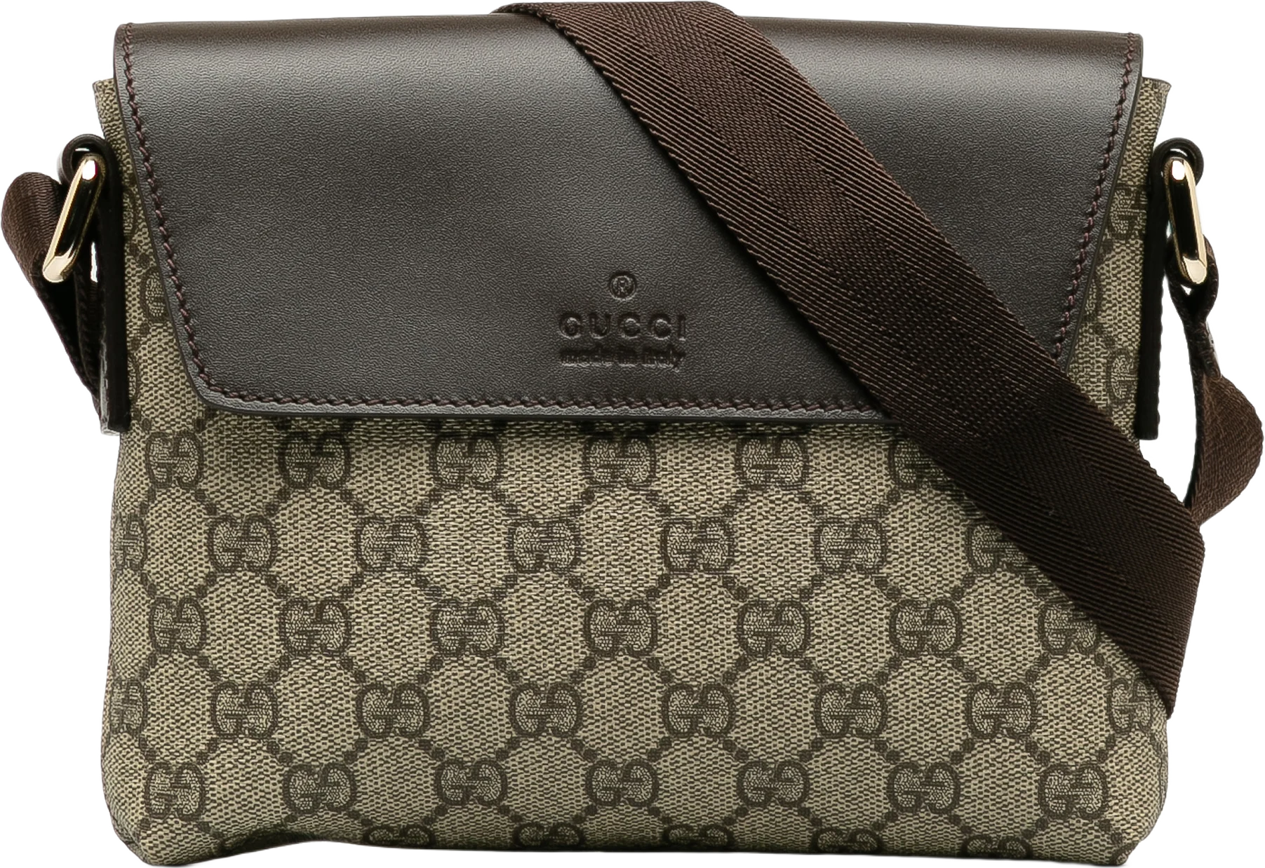 Gucci Gg Supreme Flap Messenger Bag