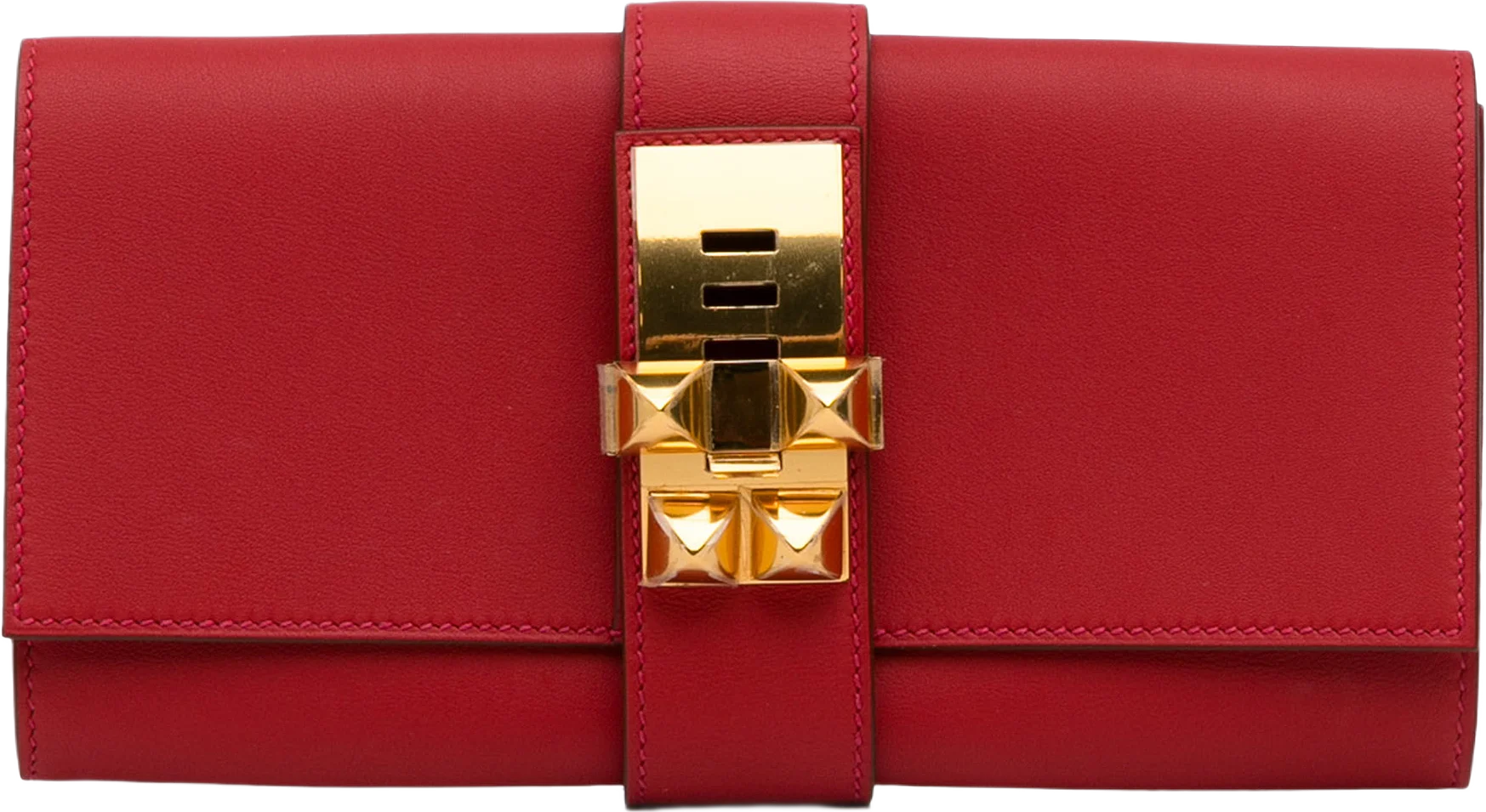 Hermes Medor Leather Clutch Bag