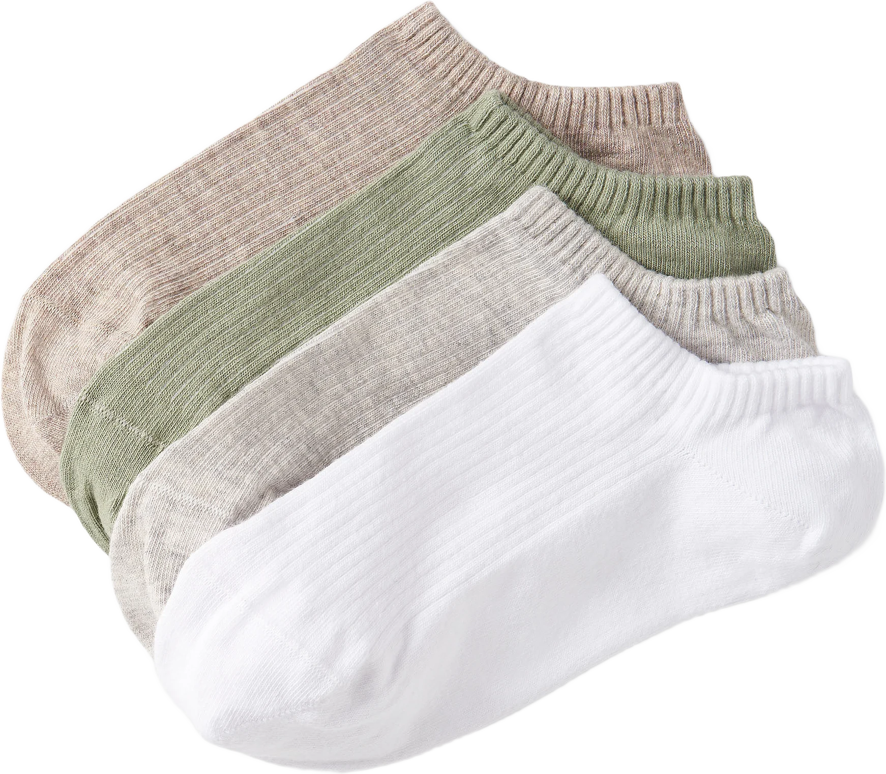 Ribbade ankelsockor i ekologisk bomull, 4-pack