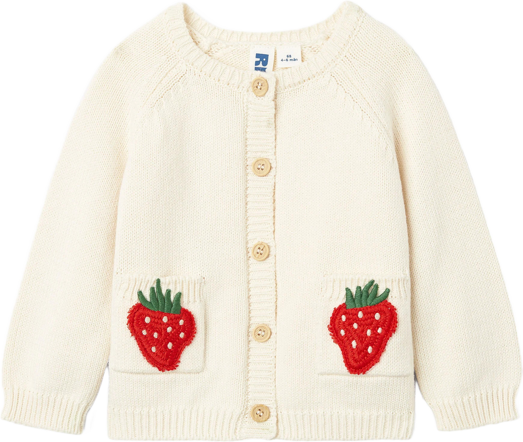 Stickad cardigan med broderi STRAWBERRY