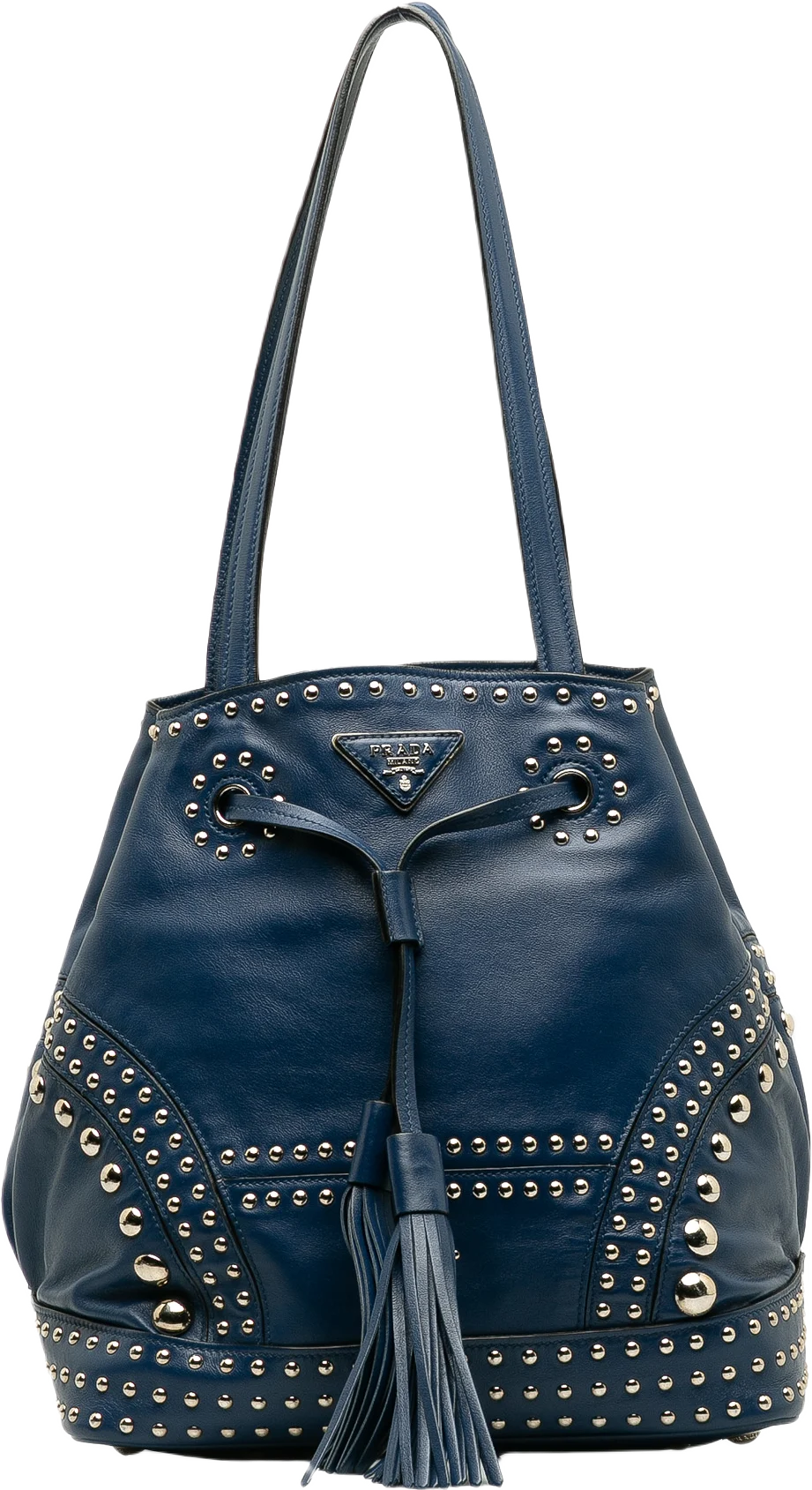 Prada Soft Calf Studded Bucket Bag