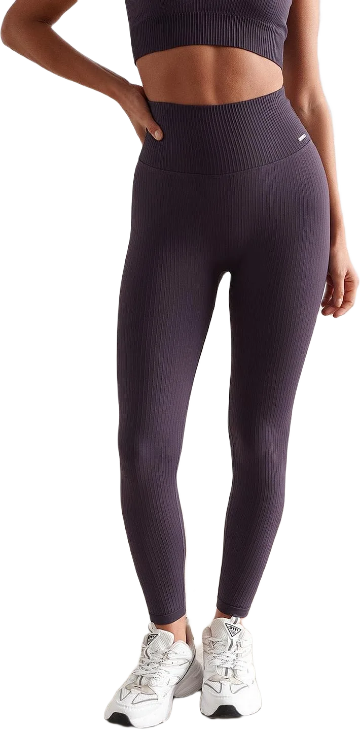 Plum Ribbed Seamless Tights