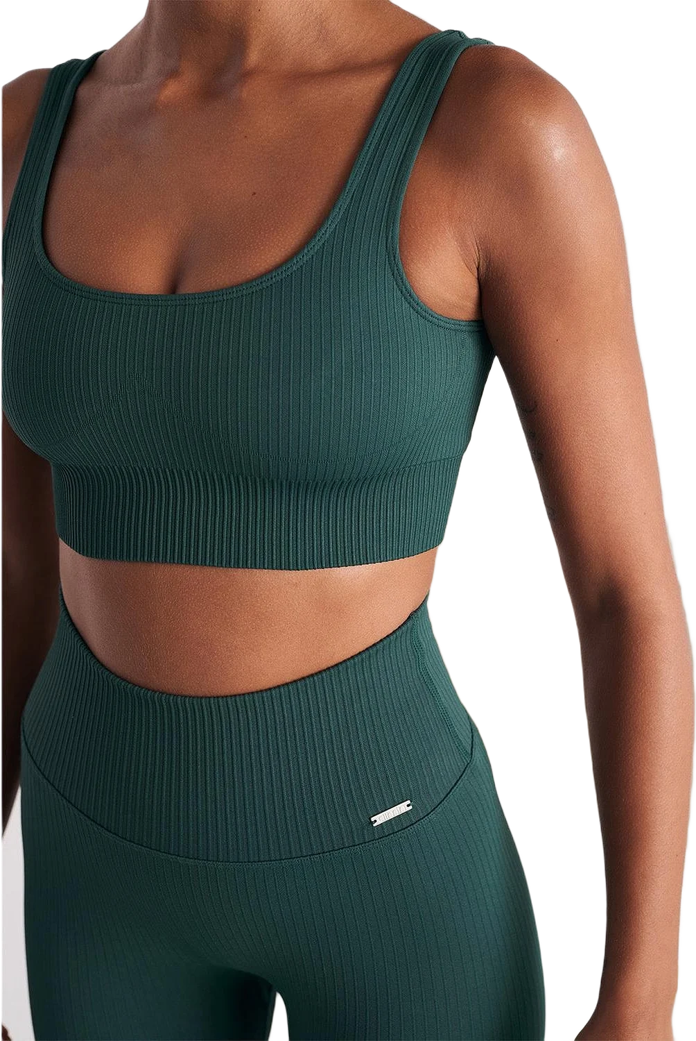 Pine Green Ribbed Seamless Bra