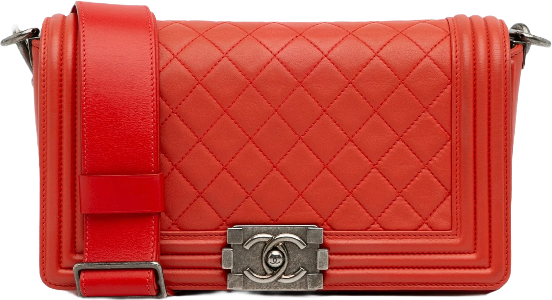 Chanel Medium Lambskin Boy Galuchat Strap Flap Bag